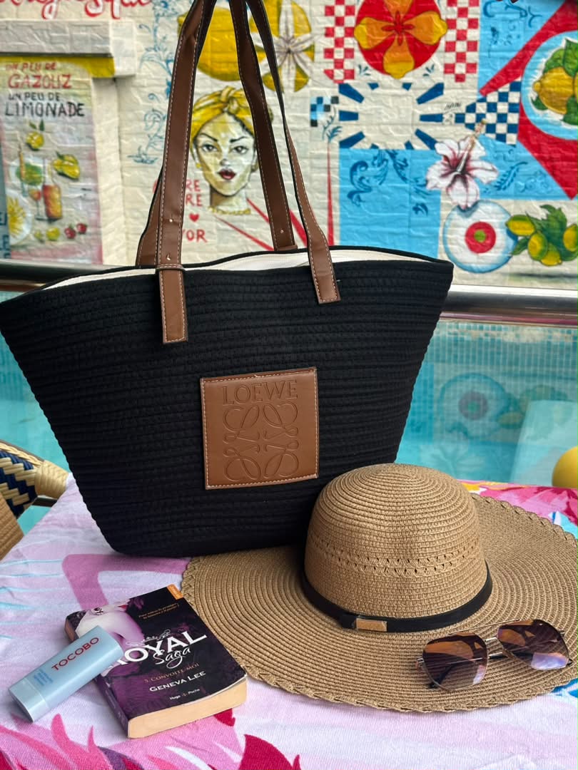 Sac de plage Loewe avec chapeau Noir