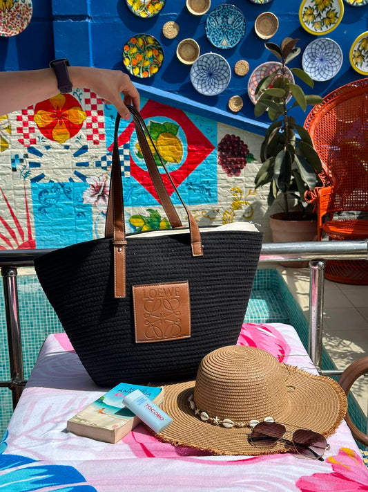 Sac de plage Loewe avec chapeau Noir